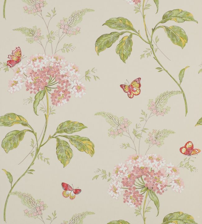 Messina Wallpaper - Pink/Green - Colefax & Fowler