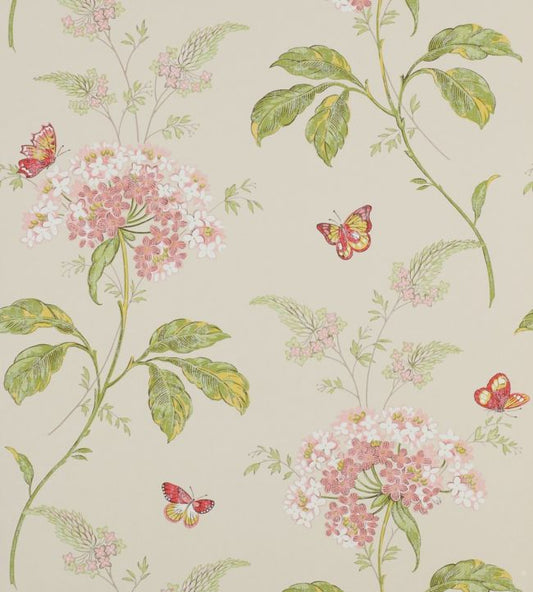 Messina Wallpaper - Pink/Green - Colefax & Fowler