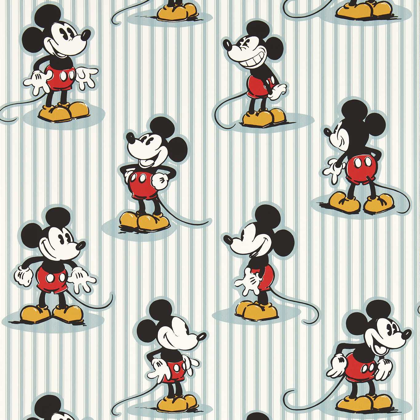 Mickey Stripe Wallpaper - Sea Salt - DDIW217271 - Sanderson