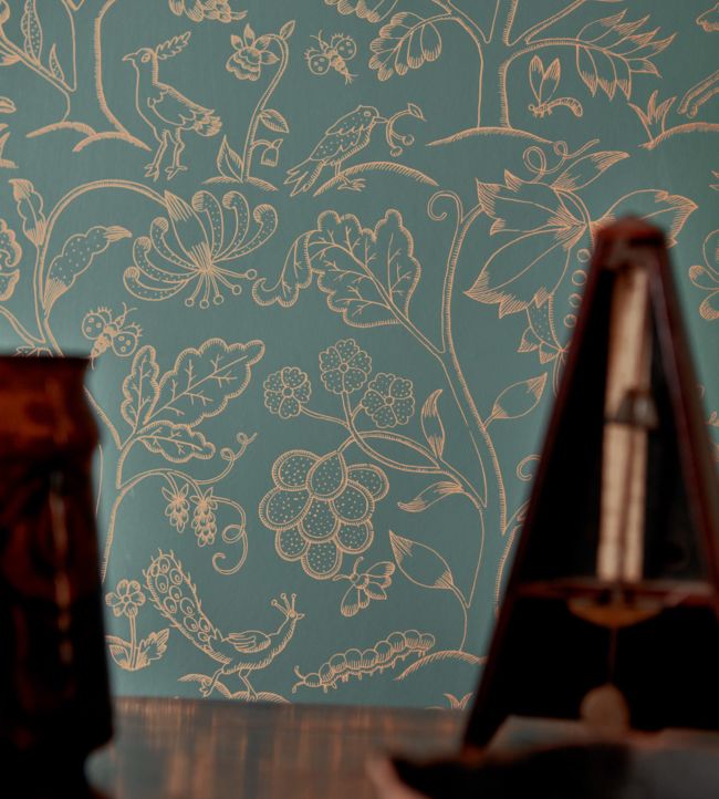 Middlemore Wallpaper - Moss Gold - 216695 - Morris & Co