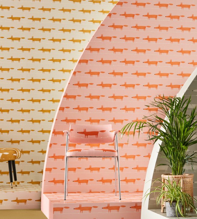 Midi Fox Wallpaper - Milkshake / Rose - NHAP112816 - Scion