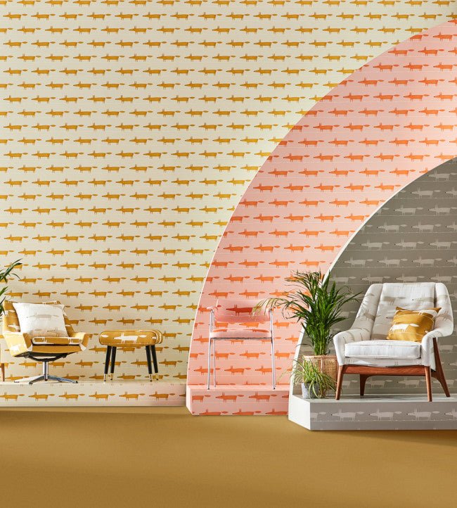 Midi Fox Wallpaper - Raffia / Chai - NHAP112818 - Scion