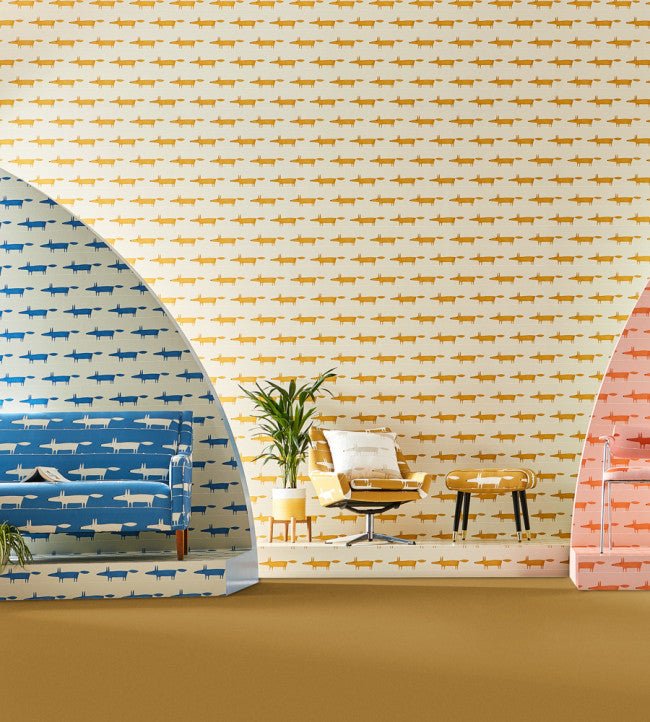 Midi Fox Wallpaper - Raffia / Chai - NHAP112818 - Scion