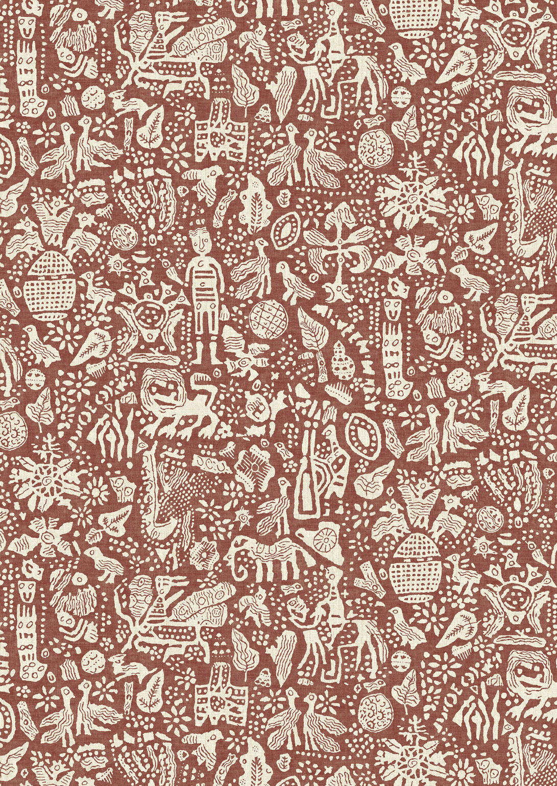 Minna Maze Wallpaper - Russet