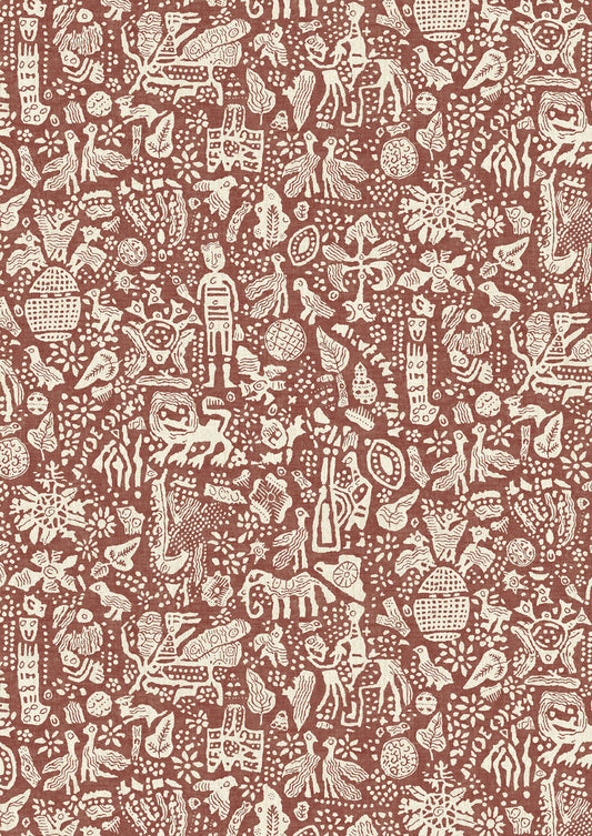 Minna Maze Wallpaper - Russet
