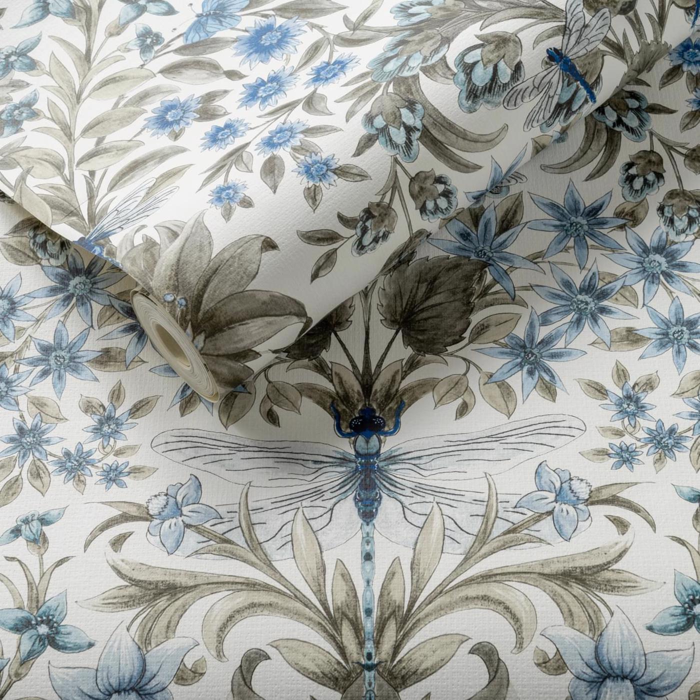 Mirabell Wallpaper - Denim - Clarke & Clarke