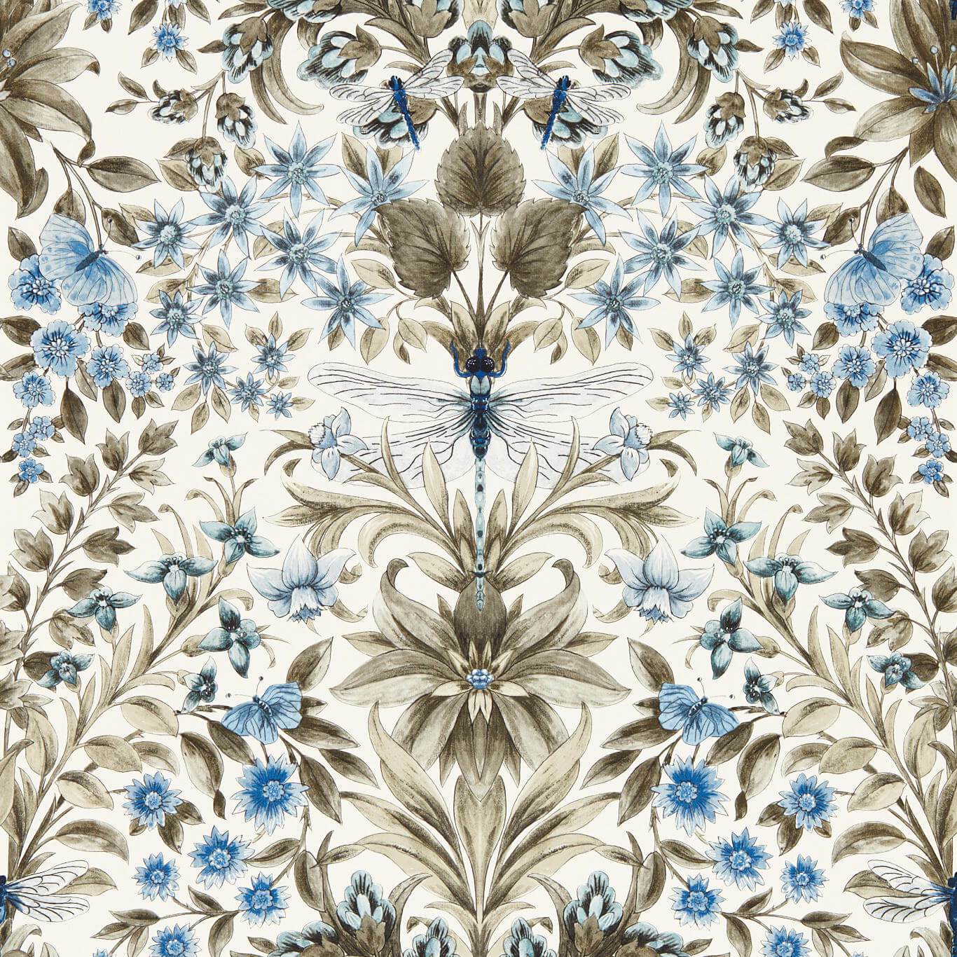 Mirabell Wallpaper - Denim - Clarke & Clarke