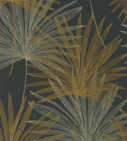 Mitende Wallpaper - Jet/Gold - HMIW112227 - Harlequin