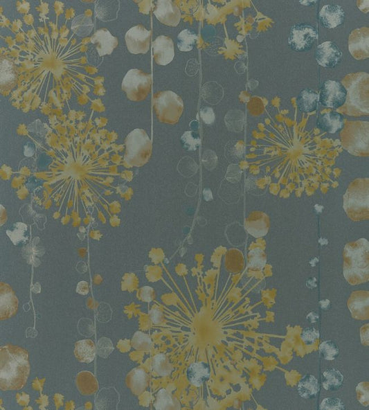 Moku Wallpaper - Graphite/Mustard - HANZ111650 - Harlequin