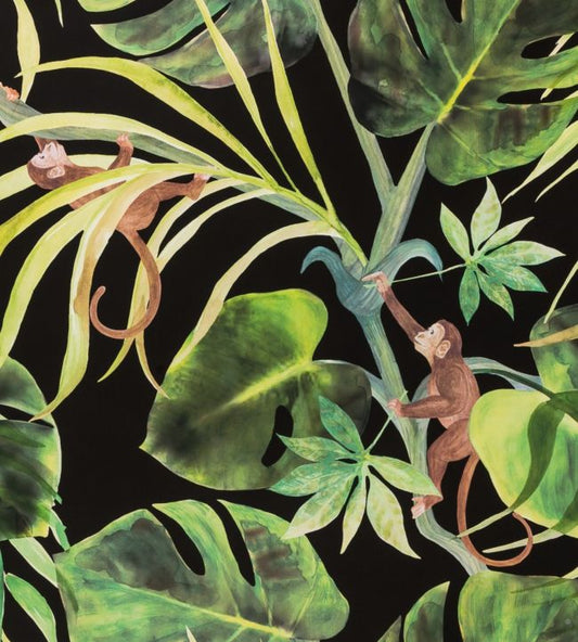 Monkey Business Wallpaper - Ebony - Clarke & Clarke