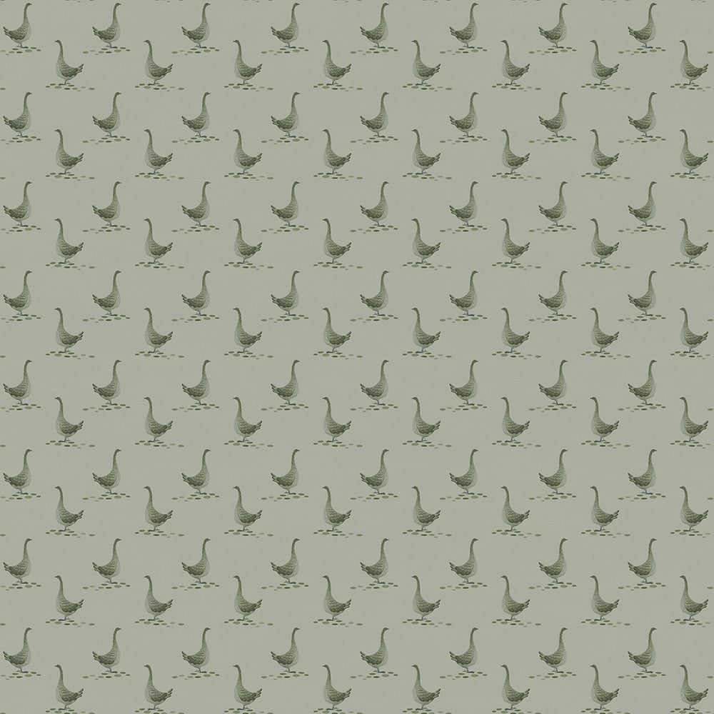 Mother Goose Wallpaper - Gentleman Green & Warm Grey - Lucie Annabel