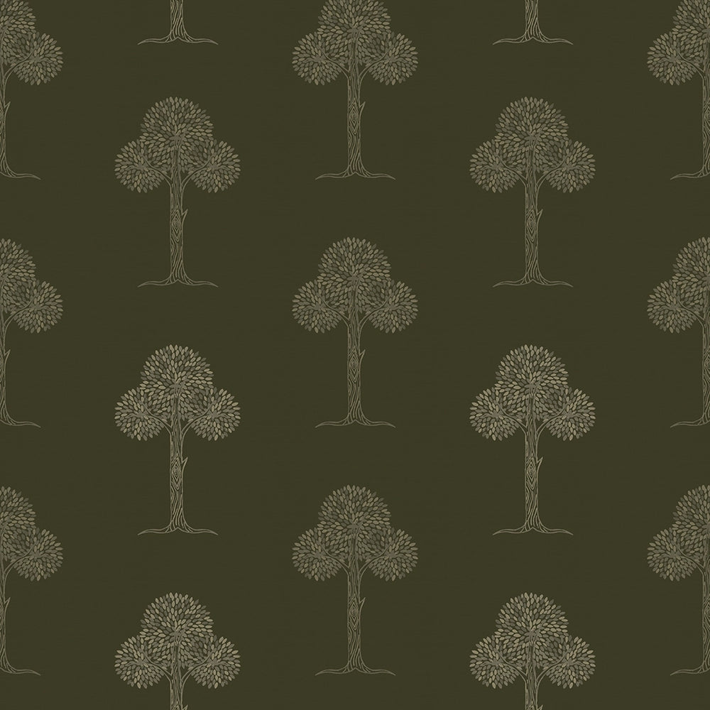 Mulberry Tree Wallpaper - Gentleman Green - Lucie Annabel