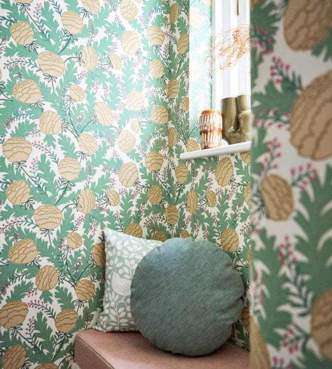 Cecilia Room Wallpaper - Sage / Buttercream