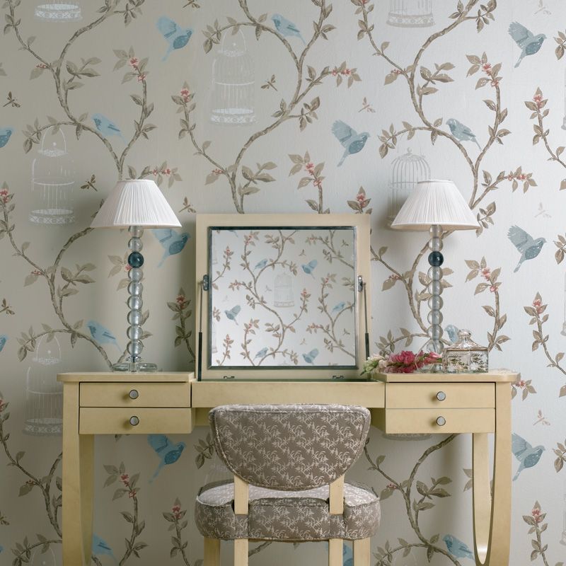 Birdcage Walk Room Wallpaper - Gray