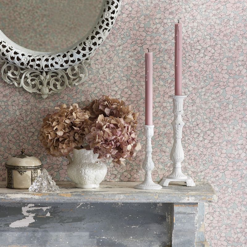 Bowhill Room Wallpaper - Pink