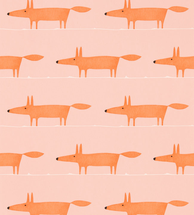 Midi Fox Wallpaper - Milkshake / Rose