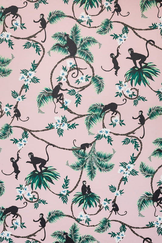 New Monkey Wallpaper - Pale Pink - BG/TW01/01 - Barneby Gates