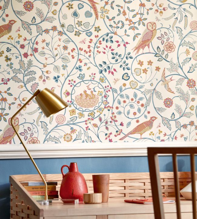 Newill Wallpaper - Indigo Saffron - 216703 - Morris & Co