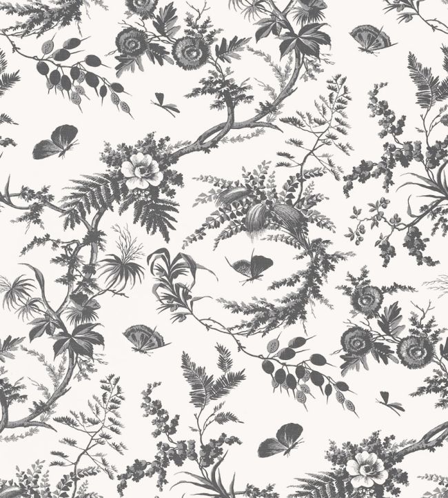 Newlands Toile Wallpaper - Black - AT57838 - Anna French