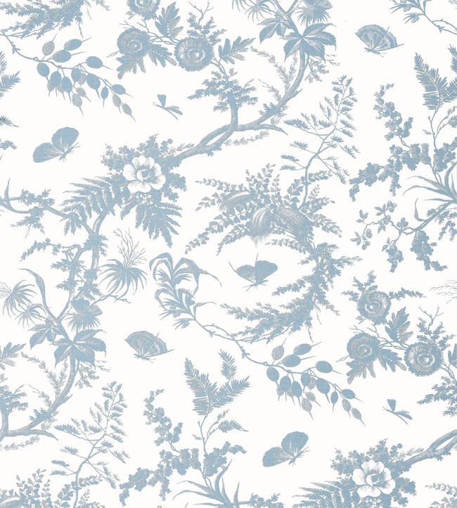 Newlands Toile Wallpaper - Soft Blue - AT57834 - Anna French