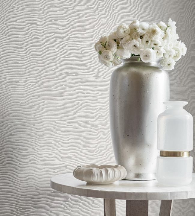 Onda Wallpaper - Pearl and Silver - AT7900 - Anna French