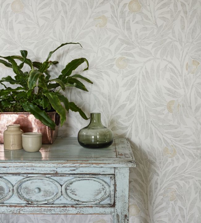 Orange Tree Wallpaper - Dove - DDAM216403 - Sanderson