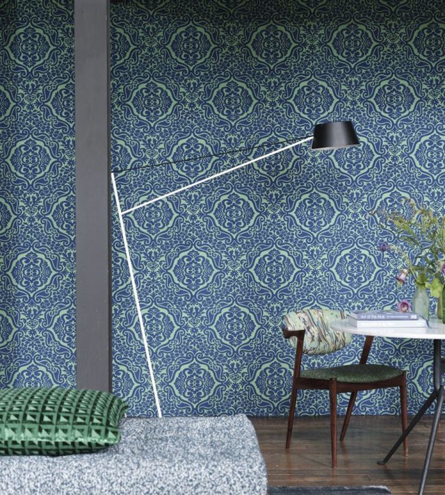 Fioravanti Room Wallpaper - Blue