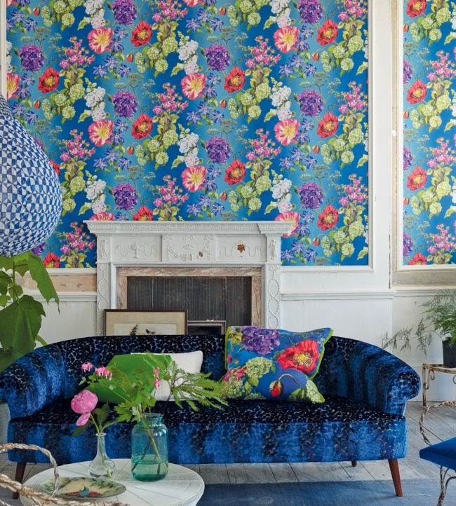 Alexandria Room Wallpaper - Blue