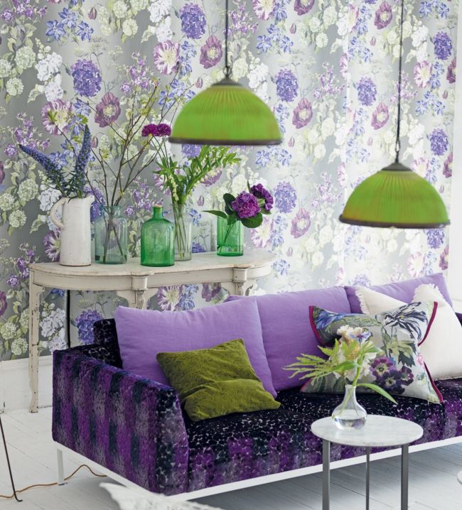 Alexandria Room Wallpaper - Purple