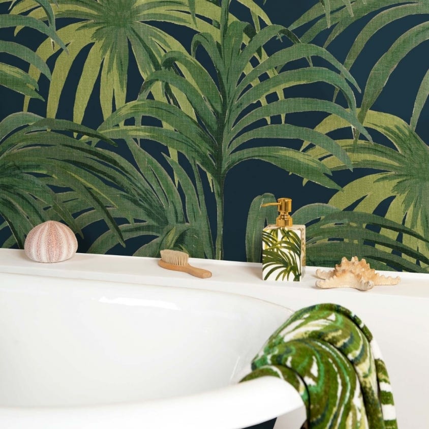 PALMERAL MAGNA Wallpaper - Midnight & Green - House of Hackney