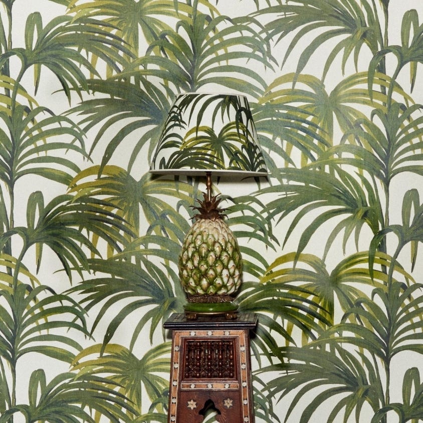 PALMERAL MAGNA Wallpaper - Off-White & Green - House of Hackney