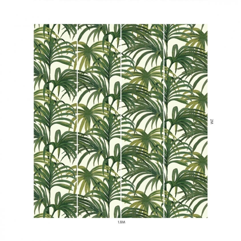 PALMERAL MAGNA Wallpaper - Off-White & Green - House of Hackney