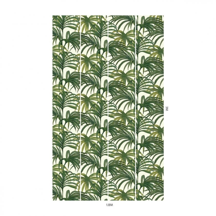 PALMERAL MAGNA Wallpaper - Off-White & Green - House of Hackney