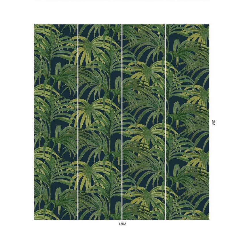 PALMERAL Wallpaper - Midnight & Green - House of Hackney