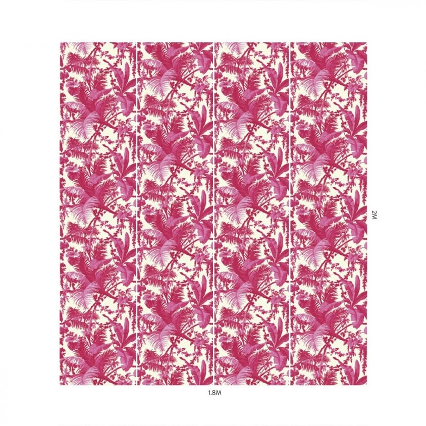 PAMPAS Wallpaper - Off-White & Azalea - House of Hackney
