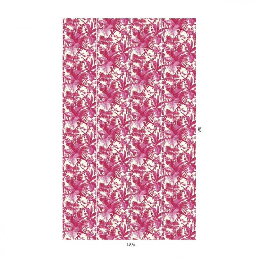PAMPAS Wallpaper - Off-White & Azalea - House of Hackney