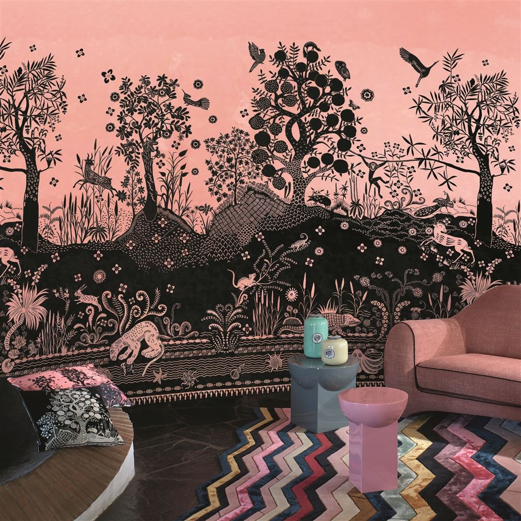 Bois Paradis Nursey Room Wallpaper - Pink