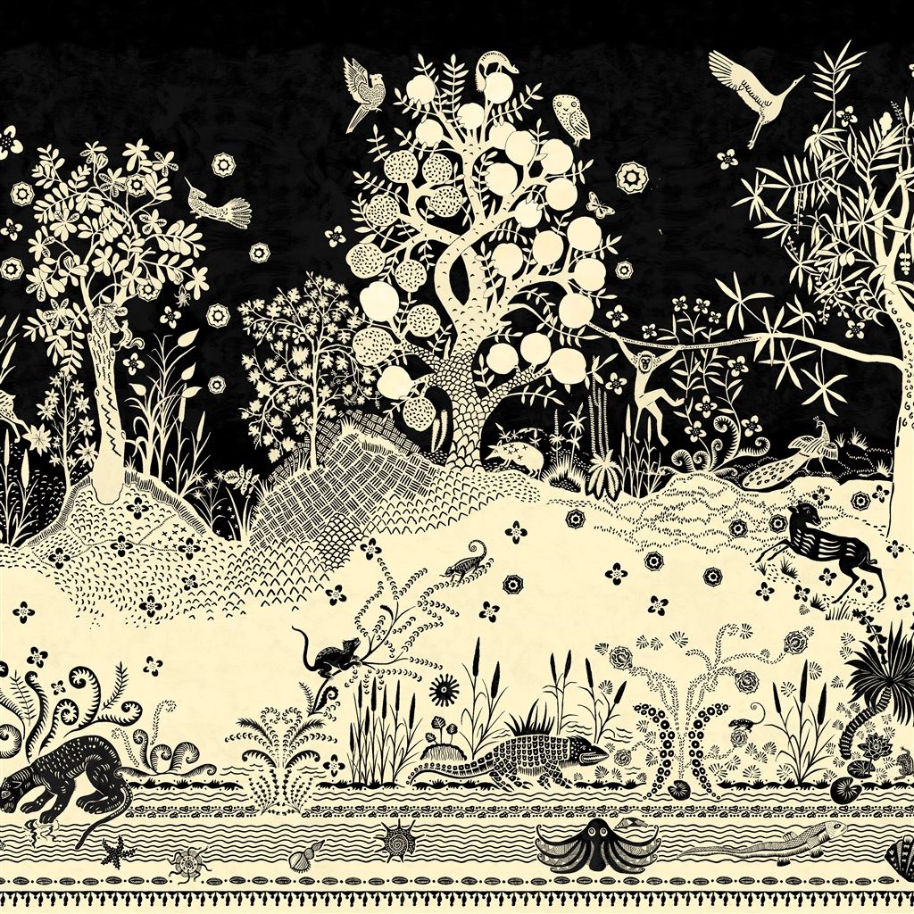 Bois Paradis Nursey Wallpaper - Black