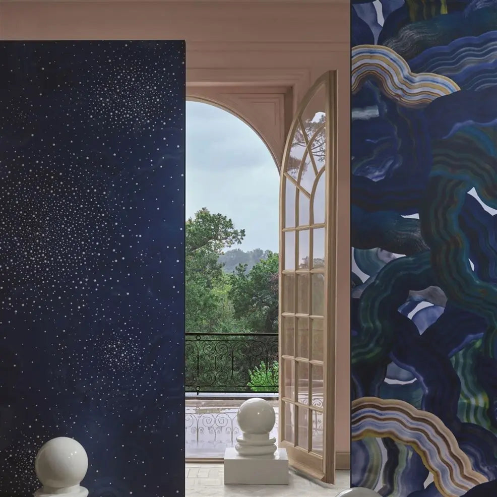 Persian Nights Agate Wallpaper - Blue - Christian Lacroix