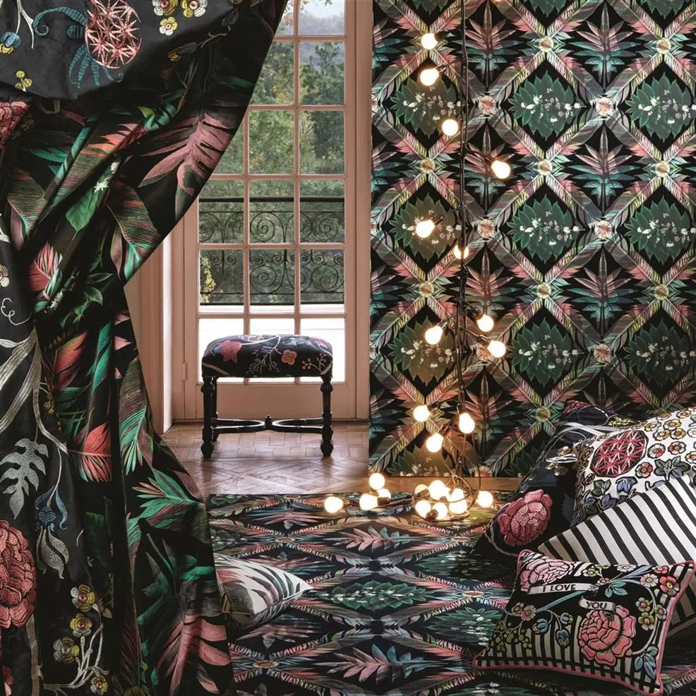 Feather Park Jais Wallpaper - Green - Christian Lacroix