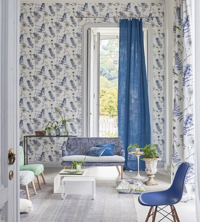 Acanthus Room Wallpaper - Blue