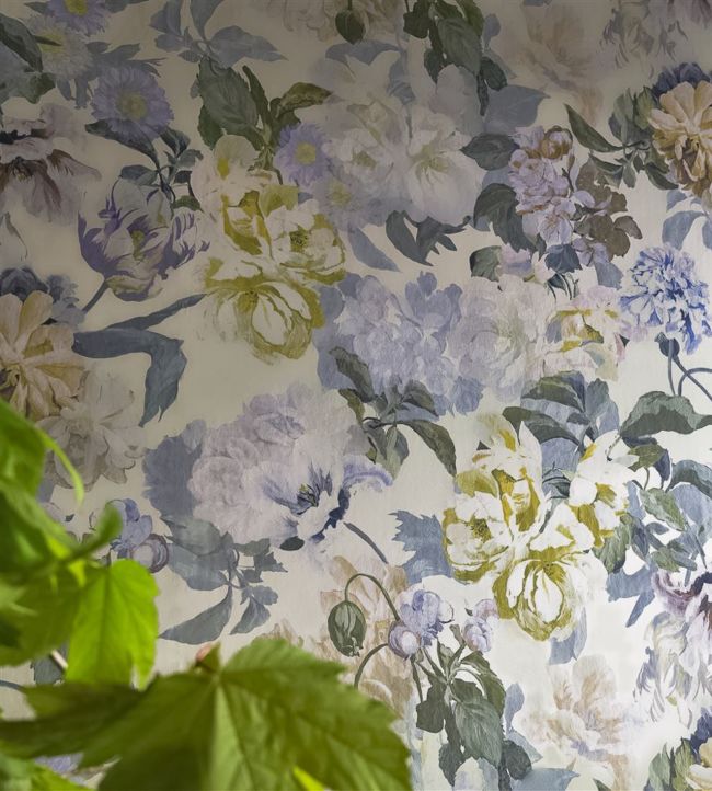 Delft Flower Room Wallpaper - Teal