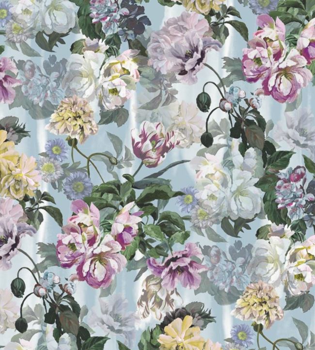 Delft Flower Grande Wallpaper - Teal