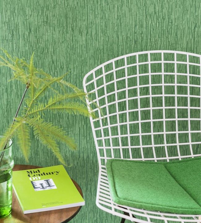 Sashiko Room Wallpaper - Green