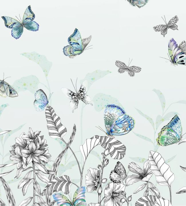Papillons Wallpaper - Blue