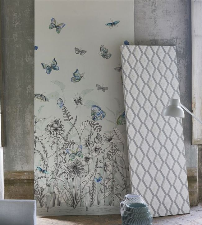 Papillons Room Wallpaper - Blue