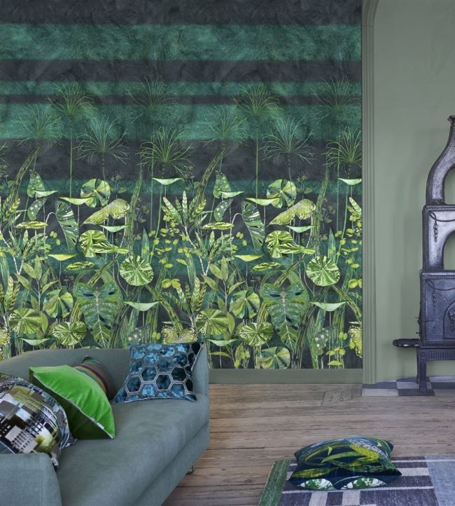 Arjuna Leaf Room Wallpaper - Green