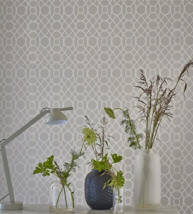 Merletti Room Wallpaper - Gray