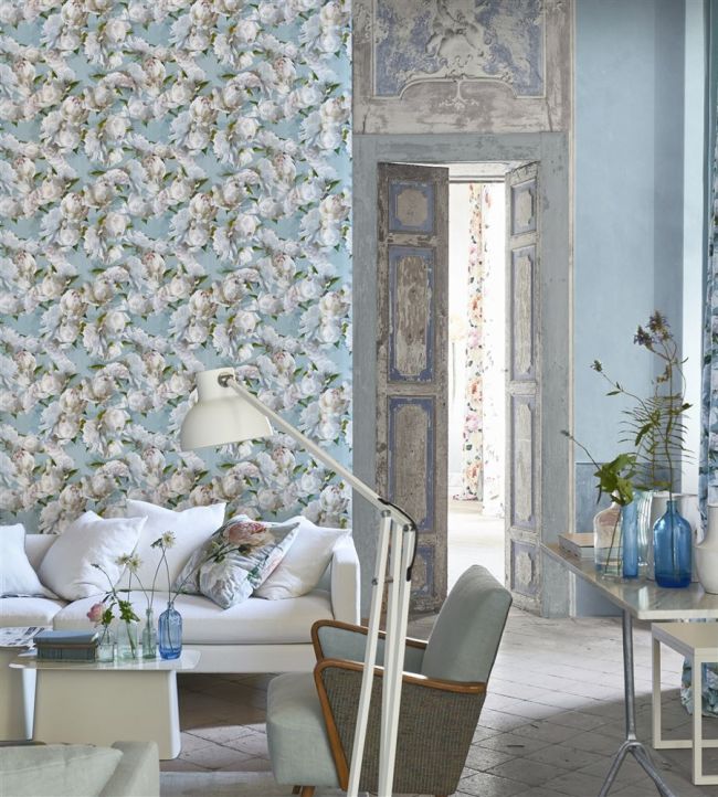 Peonia Room Wallpaper - Teal