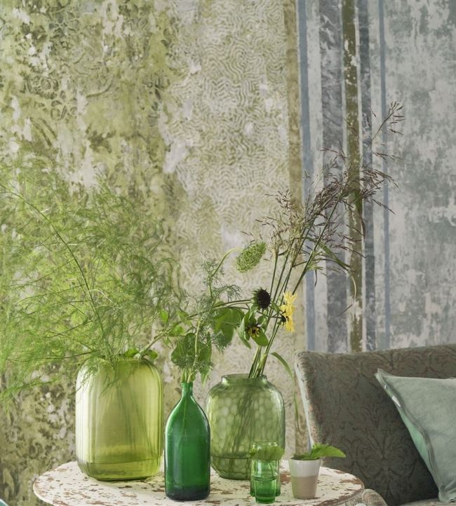 La Rotonda Scene 2 Room Wallpaper - Blue